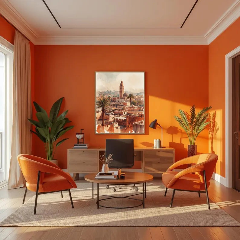 Realistic Oil Painting Digital Art – Marrakech Morocco Wall Decor